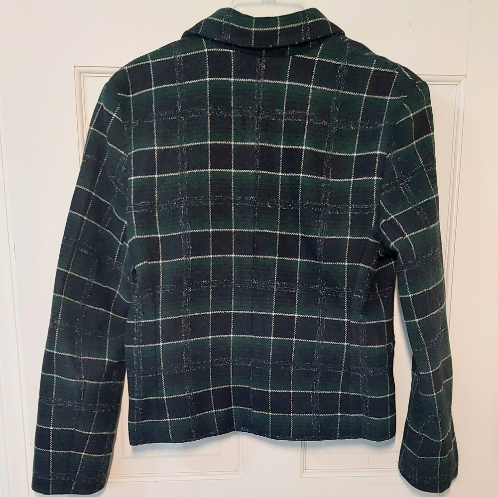 Old Navy Green/black Plaid Zip-up Jacket, Size XS (runs big) - Picture 2 of 8